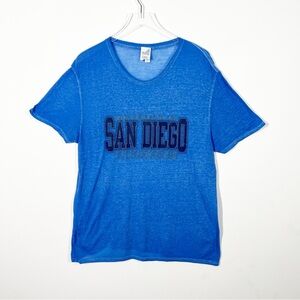 University of San Diego Women's Size Large Marbled Blue USD Graphic T-Shirt